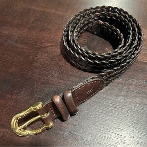 Y2K LC Leather Belt Vintage braided Liz Claiborne